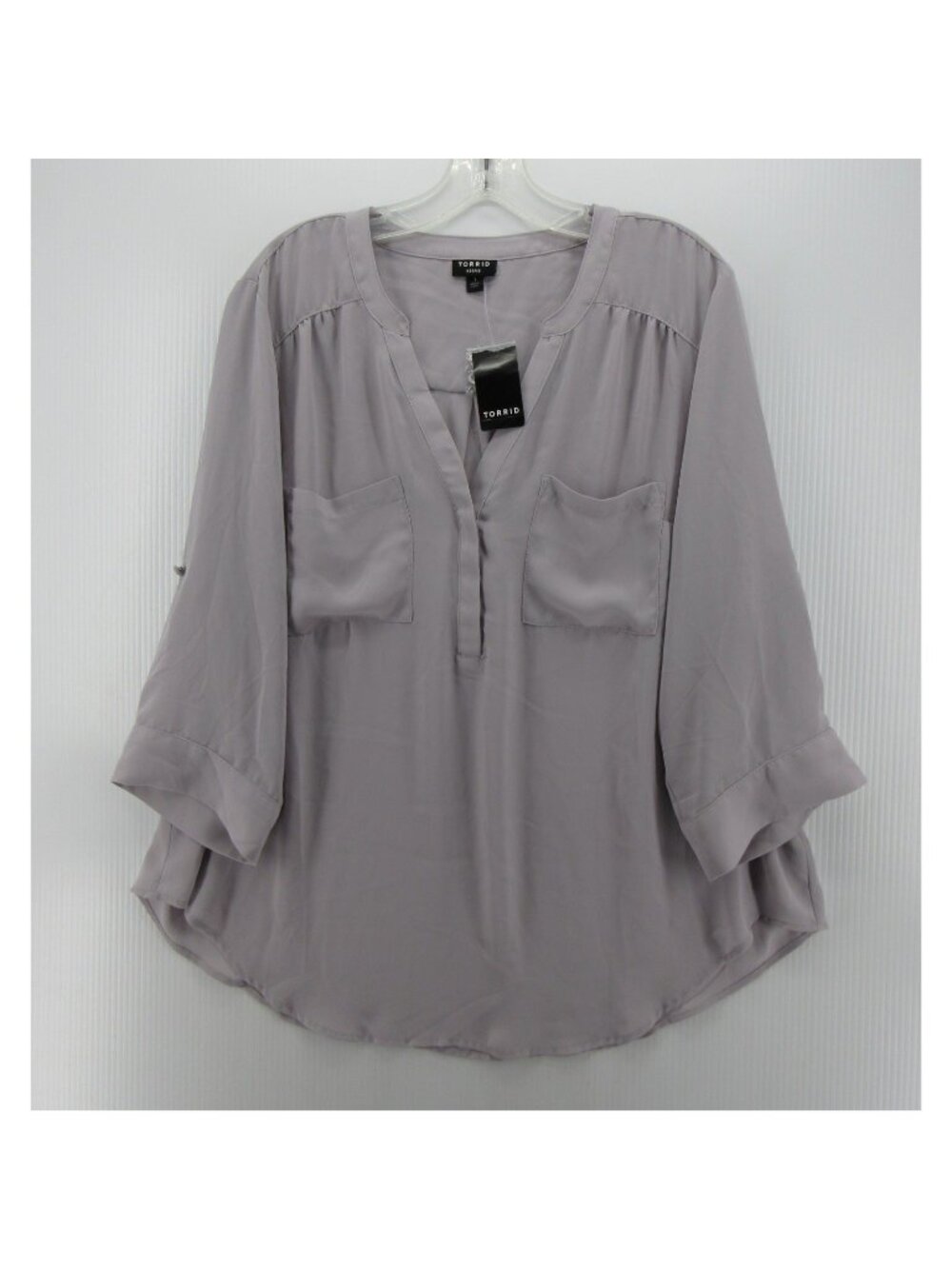 Torrid Top 1X Plus Harper Henley Blouse Georgette Pullover Career NEW